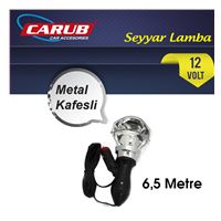 Oto Seyyar Lamba 12V Krom Metal Kafesli 6.5mt